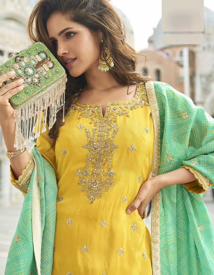 jaipuri traditional ethnic haldi wear