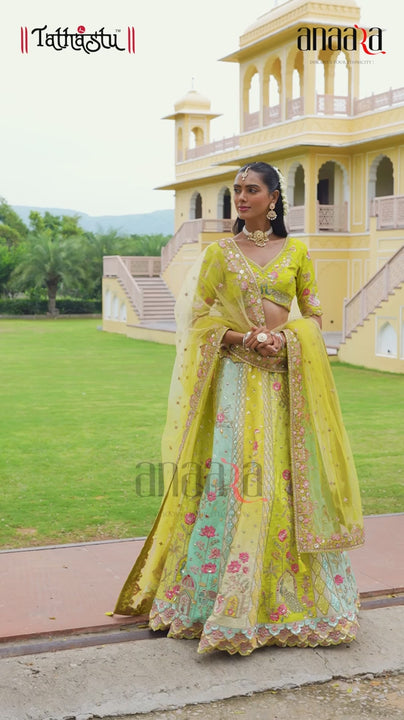 video of mehendi fashion wear lehenga set by anaara