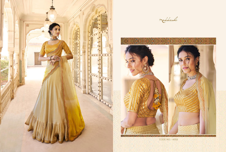 Sangeet Special Nakkashi Jacquard Lehenga Choli - Fashion Nation