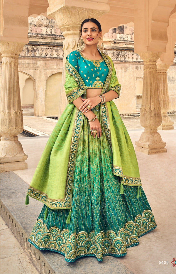 Wedding Special Shaded Silk Lengha Choli - Fashion Nation